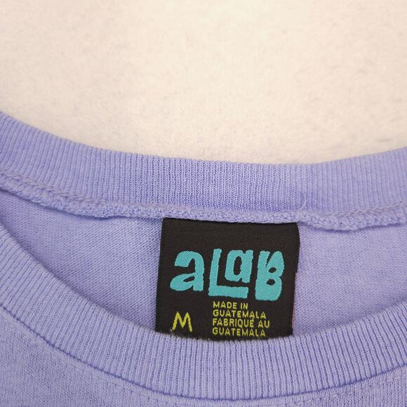 Alab Casual Long Sleeve Crew Neck Graphic T Shirt Womens Size Medium M Purple - Picture 3 of 9